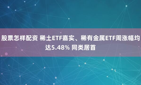 股票怎样配资 稀土ETF嘉实、稀有金属ETF周涨幅均达5.48% 同类居首